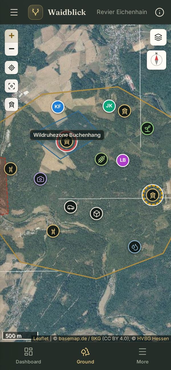 Ground map on a smartphone